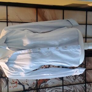 Women's fitted blue button up shirt XS